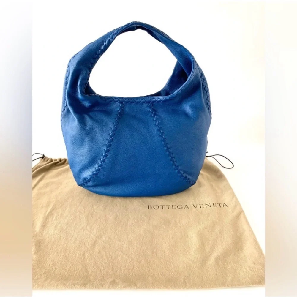 Bottega Veneta Blue Woven Hobo Bag